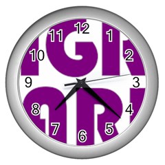 Migraine Warrior With Ribbon Wall Clocks (silver)  by MigraineursHideout