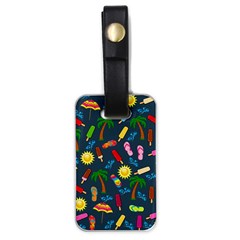 Beach Pattern Luggage Tags (one Side)  by Valentinaart