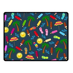 Beach Pattern Double Sided Fleece Blanket (small)  by Valentinaart