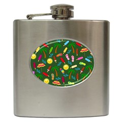 Beach Pattern Hip Flask (6 Oz) by Valentinaart