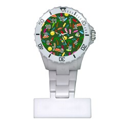 Beach Pattern Plastic Nurses Watch by Valentinaart