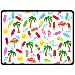 Beach Pattern Fleece Blanket (large)  by Valentinaart