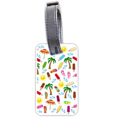 Beach Pattern Luggage Tags (one Side)  by Valentinaart