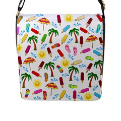 Beach Pattern Flap Messenger Bag (l)  by Valentinaart