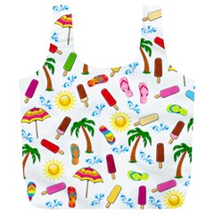 Beach Pattern Full Print Recycle Bags (l)  by Valentinaart