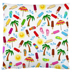 Beach Pattern Large Flano Cushion Case (two Sides) by Valentinaart