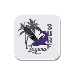 Surf - Laguna Rubber Square Coaster (4 Pack)  by Valentinaart