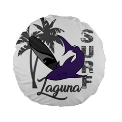 Surf - Laguna Standard 15  Premium Round Cushions by Valentinaart