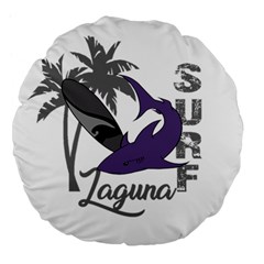 Surf - Laguna Large 18  Premium Flano Round Cushions by Valentinaart