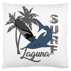 Surf - Laguna Large Cushion Case (one Side) by Valentinaart