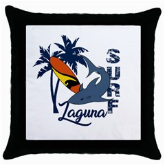 Surf - Laguna Throw Pillow Case (Black)