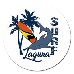 Surf - Laguna Magnet 5  (round) by Valentinaart