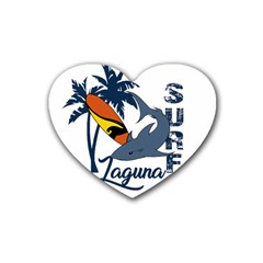 Surf - Laguna Rubber Coaster (heart)  by Valentinaart