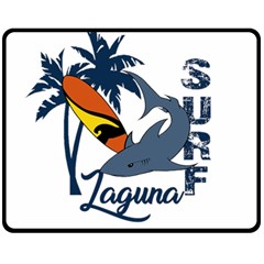 Surf - Laguna Double Sided Fleece Blanket (medium)  by Valentinaart