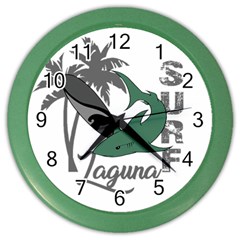 Surf - Laguna Color Wall Clocks by Valentinaart