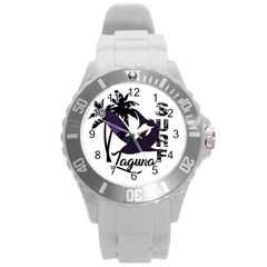 Surf - Laguna Round Plastic Sport Watch (l) by Valentinaart