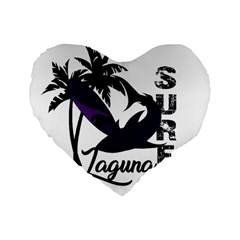 Surf - Laguna Standard 16  Premium Heart Shape Cushions by Valentinaart