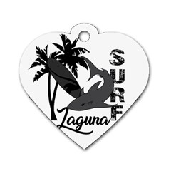 Surf - Laguna Dog Tag Heart (one Side) by Valentinaart