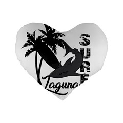 Surf - Laguna Standard 16  Premium Heart Shape Cushions by Valentinaart