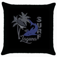 Surf - Laguna Throw Pillow Case (black) by Valentinaart