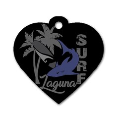 Surf - Laguna Dog Tag Heart (one Side) by Valentinaart