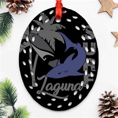 Surf - Laguna Oval Filigree Ornament (two Sides) by Valentinaart