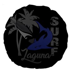 Surf - Laguna Large 18  Premium Round Cushions by Valentinaart