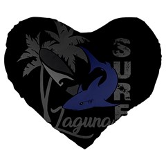 Surf - Laguna Large 19  Premium Heart Shape Cushions by Valentinaart