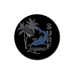 Surf - Laguna Rubber Coaster (round)  by Valentinaart