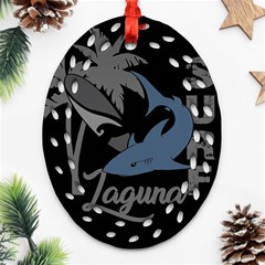 Surf - Laguna Oval Filigree Ornament (two Sides) by Valentinaart