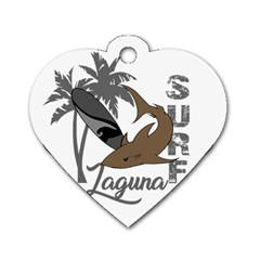 Surf - Laguna Dog Tag Heart (one Side) by Valentinaart