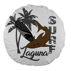 Surf - Laguna Large 18  Premium Round Cushions by Valentinaart