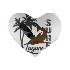 Surf - Laguna Standard 16  Premium Heart Shape Cushions by Valentinaart