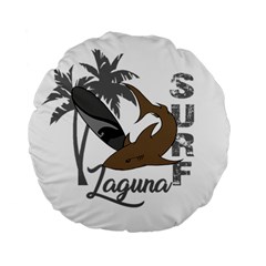 Surf - Laguna Standard 15  Premium Flano Round Cushions by Valentinaart