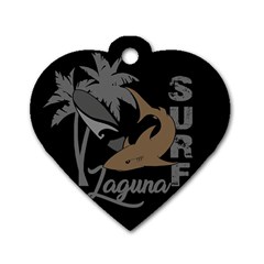 Surf - Laguna Dog Tag Heart (one Side) by Valentinaart