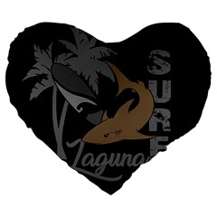 Surf - Laguna Large 19  Premium Heart Shape Cushions by Valentinaart