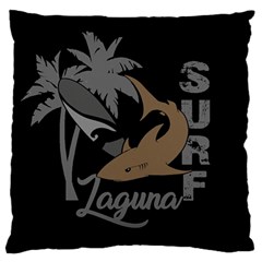 Surf - Laguna Large Flano Cushion Case (one Side) by Valentinaart