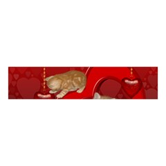 Cute, Playing Kitten With Hearts Velvet Scrunchie by FantasyWorld7