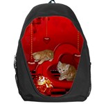 Cute, Playing Kitten With Hearts Backpack Bag Front