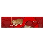 Cute, Playing Kitten With Hearts Satin Scarf (Oblong) Front