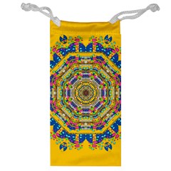 Happy Fantasy Earth Mandala Jewelry Bag by pepitasart