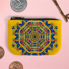 Happy Fantasy Earth Mandala Mini Coin Purses by pepitasart