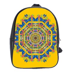 Happy Fantasy Earth Mandala School Bags(large)  by pepitasart