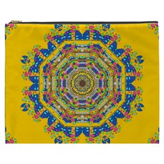 Happy Fantasy Earth Mandala Cosmetic Bag (xxxl)  by pepitasart