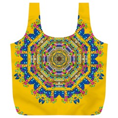 Happy Fantasy Earth Mandala Full Print Recycle Bags (l)  by pepitasart