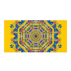 Happy Fantasy Earth Mandala Satin Wrap by pepitasart