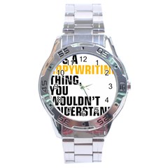 07 Copywriting Thing Copy Stainless Steel Analogue Watch by flamingarts