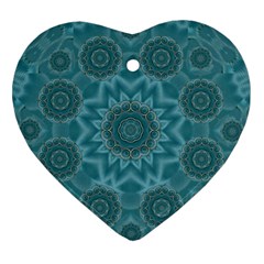 Wood And Stars In The Blue Pop Art Ornament (heart)