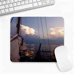 Sailing Into The Storm Large Mousepads by oddzodd