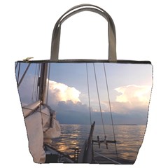 Sailing Into The Storm Bucket Bags by oddzodd